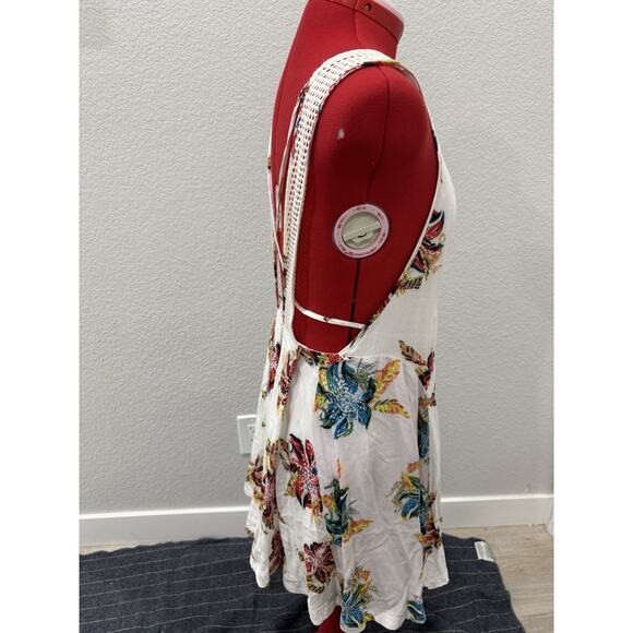 Free People Floral Print Mini Dress Sleeveless Open Back Casual Party - Picture 6 of 9